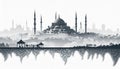 Istanbul silhouette. Istanbul city silhouette on a white background