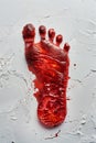 Crimson Footprint: Symbolizing Environmental Crisis