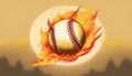 Flaming Baseball Illustration Royalty Free Stock Photo
