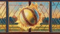 Flaming Baseball Illustration Royalty Free Stock Photo