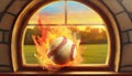 Flaming Baseball Illustration Royalty Free Stock Photo