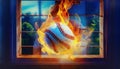 Flaming Baseball Illustration Royalty Free Stock Photo