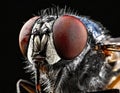 An extreme close-up of an ordinary housefly Royalty Free Stock Photo