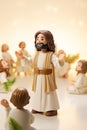 Plastic toy of Jesus preaching Royalty Free Stock Photo