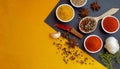 Spices used in Cooking - Space for text Royalty Free Stock Photo