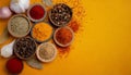 Spices used in Cooking - Space for text Royalty Free Stock Photo