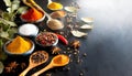 Spices used in Cooking - Space for text Royalty Free Stock Photo
