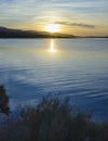 Panoramic sunset in Orbetello lagoon in Maremma Tuscany, Italy Royalty Free Stock Photo