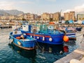 A pier for fishing boats in Salerno. Fishing boats