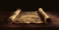 Divine Manuscript. A rolled parchment, bearing the sacred text of the Torah or Pentateuch Royalty Free Stock Photo