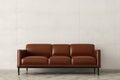 Living room. Living room with leather armchair on empty wall background. Royalty Free Stock Photo