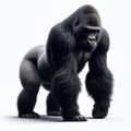 Image of isolated mountain gorilla against pure white background, ideal for presentations Royalty Free Stock Photo