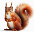Image of isolated red squirrel against pure white background, ideal for presentations Royalty Free Stock Photo