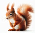 Image of isolated red squirrel against pure white background, ideal for presentations Royalty Free Stock Photo