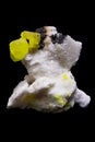 Rare sulfur mineral piece: a gem in collectors\' showcases Royalty Free Stock Photo