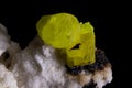 Rare sulfur mineral piece: a gem in collectors\' showcases Royalty Free Stock Photo