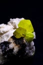 Rare sulfur mineral piece: a gem in collectors\' showcases Royalty Free Stock Photo