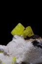 Rare sulfur mineral piece: a gem in collectors\' showcases Royalty Free Stock Photo