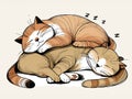 Generated imageSerene Slumber - Feline Companions - the essence of peace and friendship Royalty Free Stock Photo