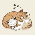 Generated imageSerene Slumber - Feline Companions - the essence of peace and friendship Royalty Free Stock Photo