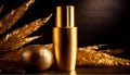 Regal Radiance: Luxe Gold-Encased Hair Treatment Amidst Golden Splendor