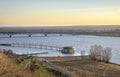 view of the pier and the vistula river in plock