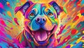 the funny dog with painting effect Royalty Free Stock Photo