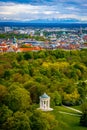 Aerial view of English garden in Munich Royalty Free Stock Photo