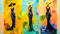 An artistic concept sketch for haute couture fashion designer wear Royalty Free Stock Photo