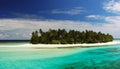 Beautiful view over a pacific island atoll, with glorious sea and sky