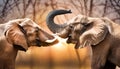 African Elephants fighting Royalty Free Stock Photo