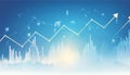 Financial blue chart background. Financial blue chart stat background and arrows Royalty Free Stock Photo