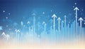 Financial blue chart background. Financial blue chart stat background and arrows Royalty Free Stock Photo