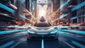 A futuristic automotive landscape showcasing the latest car trends Royalty Free Stock Photo