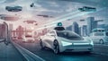 A futuristic automotive landscape showcasing the latest car trends Royalty Free Stock Photo