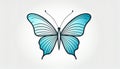 Butterfly with blue and black line effect. Butterfly insect effect line illustration Royalty Free Stock Photo