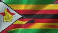 Close up shot of wavy flag of Zimbabwe Royalty Free Stock Photo