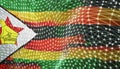 Close up shot of wavy flag of Zimbabwe Royalty Free Stock Photo