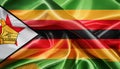 Close up shot of wavy flag of Zimbabwe Royalty Free Stock Photo