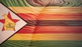 Close up shot of wavy flag of Zimbabwe Royalty Free Stock Photo