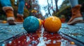 conceptual image of a close up shot of bocce balls Royalty Free Stock Photo
