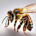 Bee on a white background. 3d rendering. Computer digital drawing.. Royalty Free Stock Photo