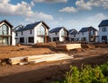 Construction of a new residential complex in the countryside. New home. Royalty Free Stock Photo