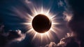 The moon covers the sun in a beautiful solar eclipse Royalty Free Stock Photo