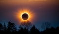 The moon covers the sun in a beautiful solar eclipse Royalty Free Stock Photo