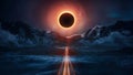 The moon covers the sun in a beautiful solar eclipse Royalty Free Stock Photo