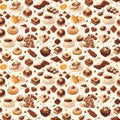 Chocolate and coffee dessert pattern Royalty Free Stock Photo