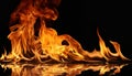 Perfect fire isolated over black background Royalty Free Stock Photo