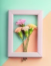 Flowers Emerging from a Multicolored Frame Royalty Free Stock Photo