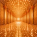 Party background. Orange abstract background vanishing point 3D effect Royalty Free Stock Photo